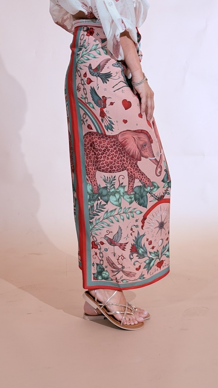 HAVE ONE Elefante gonna pareo lunga GVS-Q288 ROSA 