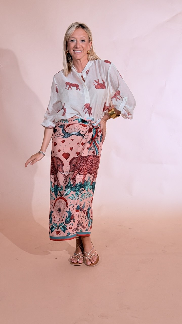 HAVE ONE Elefante gonna pareo lunga GVS-Q288 ROSA 