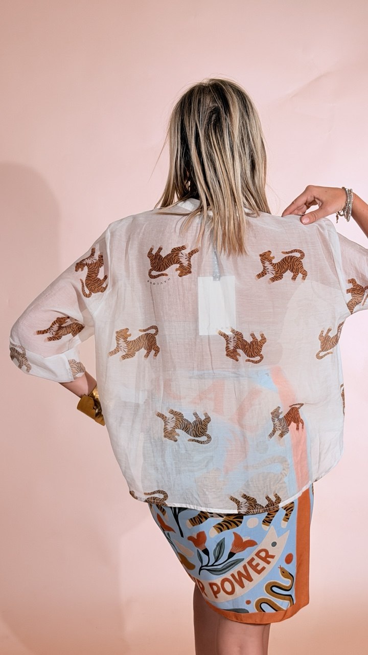HAVE ONE Tigre camicia GVS-Q491 AVORIO 