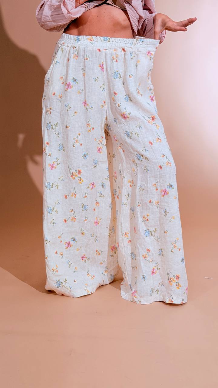 LEVA Flower lino 10412 AVORIO 