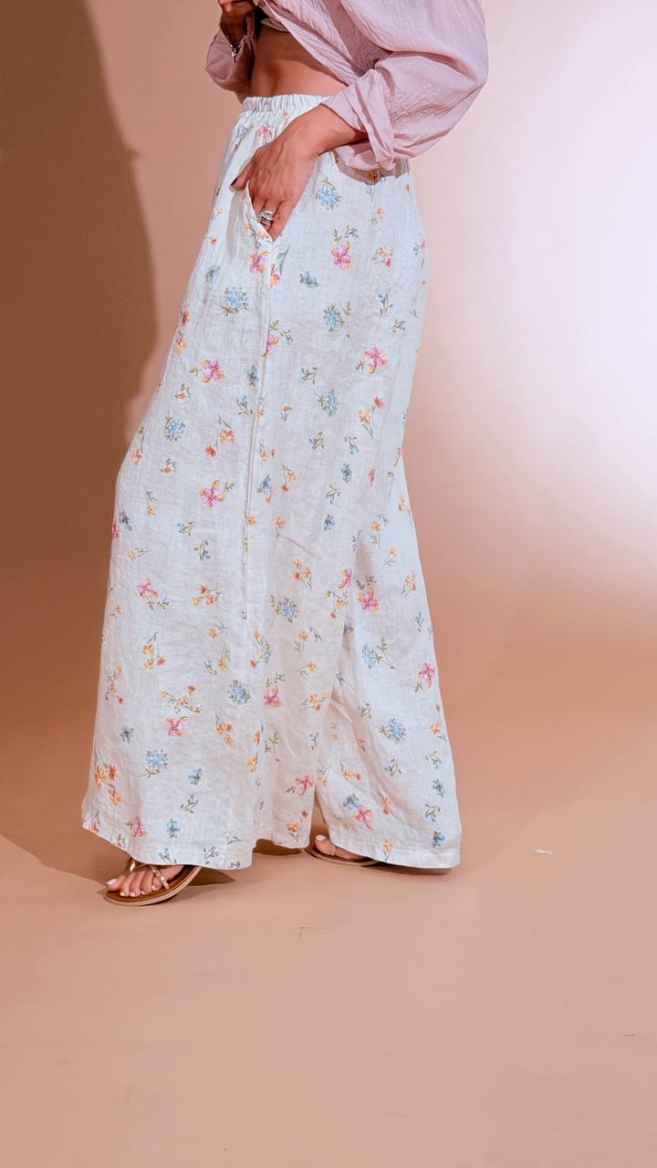 LEVA Flower lino 10412 AVORIO 