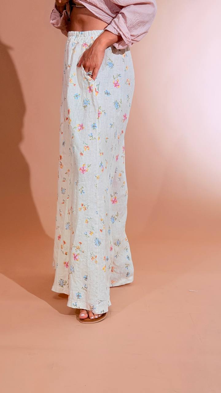 LEVA Flower lino 10412 AVORIO 
