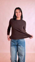 LEVA T-shirt manica lunga AL1362 MARRONE 