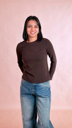 LEVA T-shirt manica lunga AL1362 MARRONE 