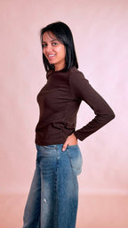LEVA T-shirt manica lunga AL1362 MARRONE 