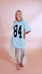 MOTEL 84 dress con frange 38976G BIANCO 
