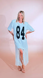 MOTEL 84 dress con frange 38976G BIANCO 