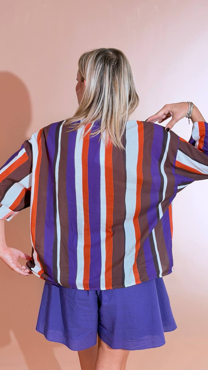 Susy mix Camicia rigata 2650110MR VIOLA 