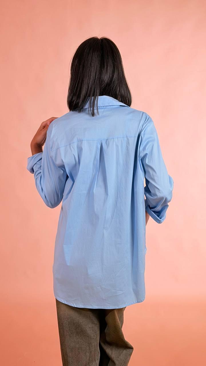 LEVA Camicia basica colorata 5503CA AZZURRO 