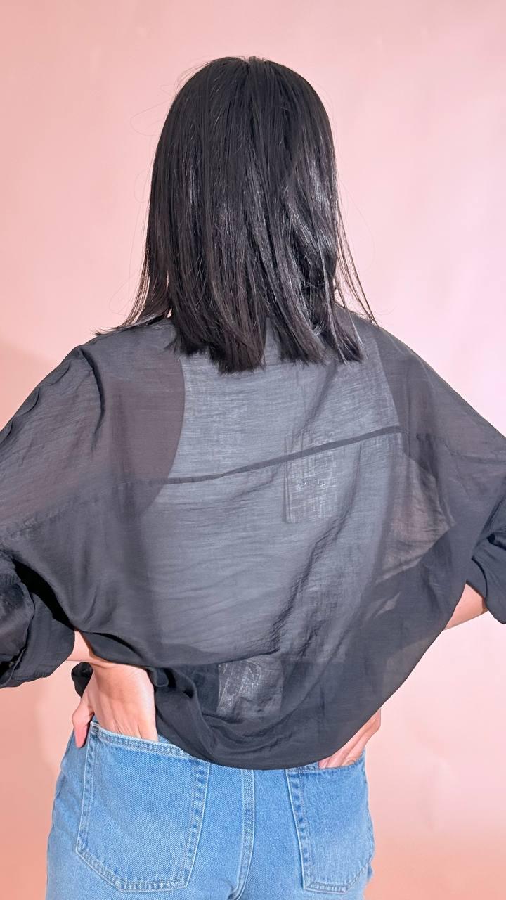 MOTEL Camicia mussola di cotone S26C715 NERO 