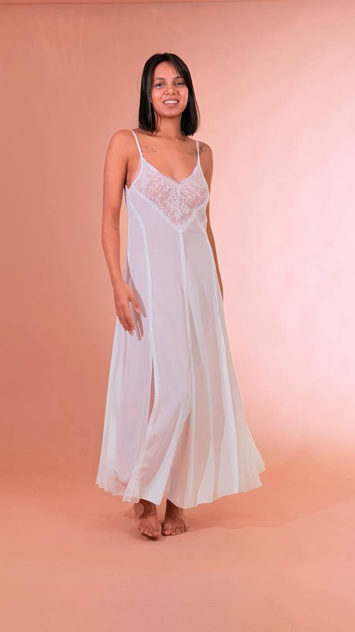 FRACOMINA Abito satin inserto pizzo FJ26SD3007W412G1 CIPRIAWHITE 