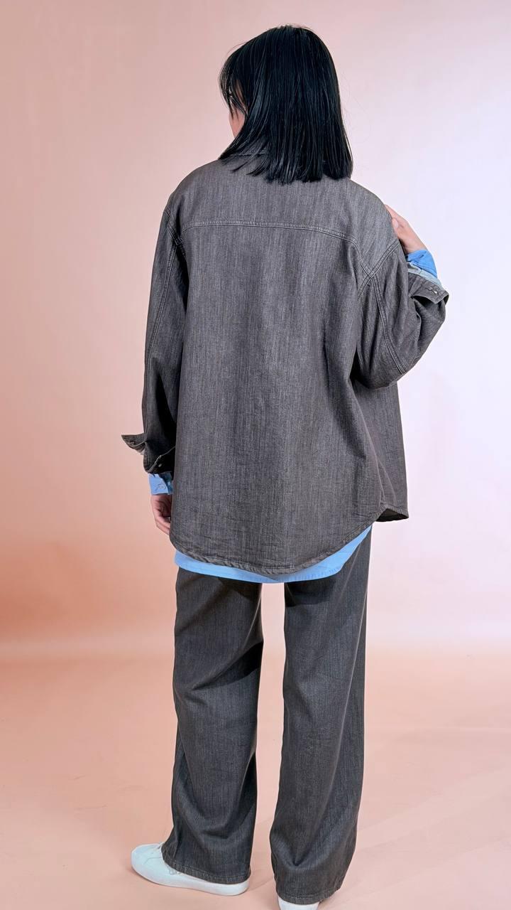 LEVA Denim tela tinta 50co41pyocel 9pl FX5203/A MARRONE 