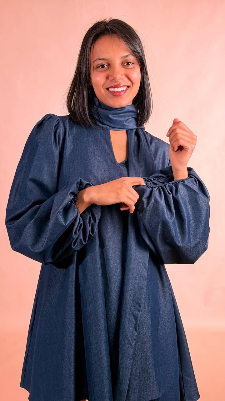 GLAMOROUS Abito fiocco denim AN5532 DENIM 