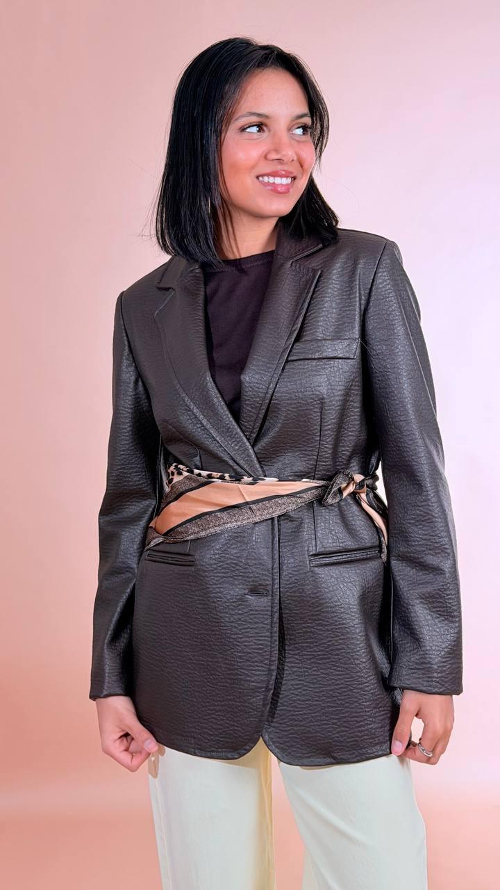 HAVE ONE Blazer eco pelle martellata 75pl 25co + 100pl YMI-Q004 CIOCCOLATO 