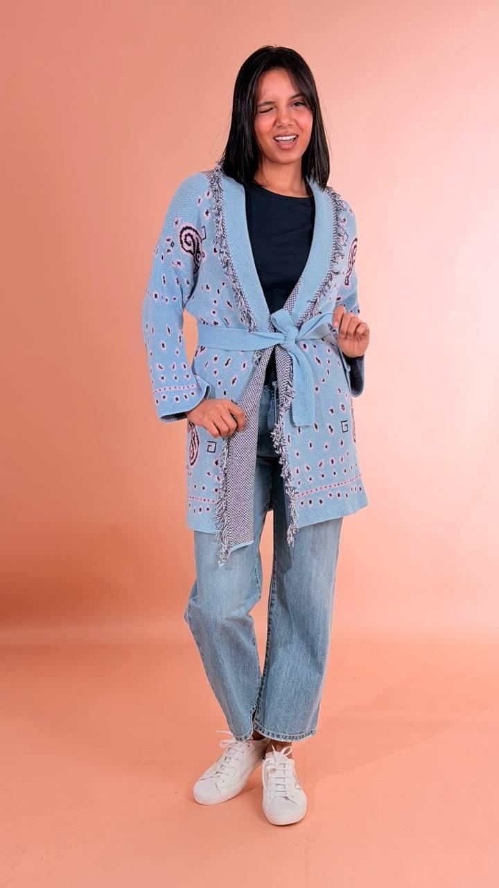 LEVA Cardigan bandana 5254110 AZZURRO 