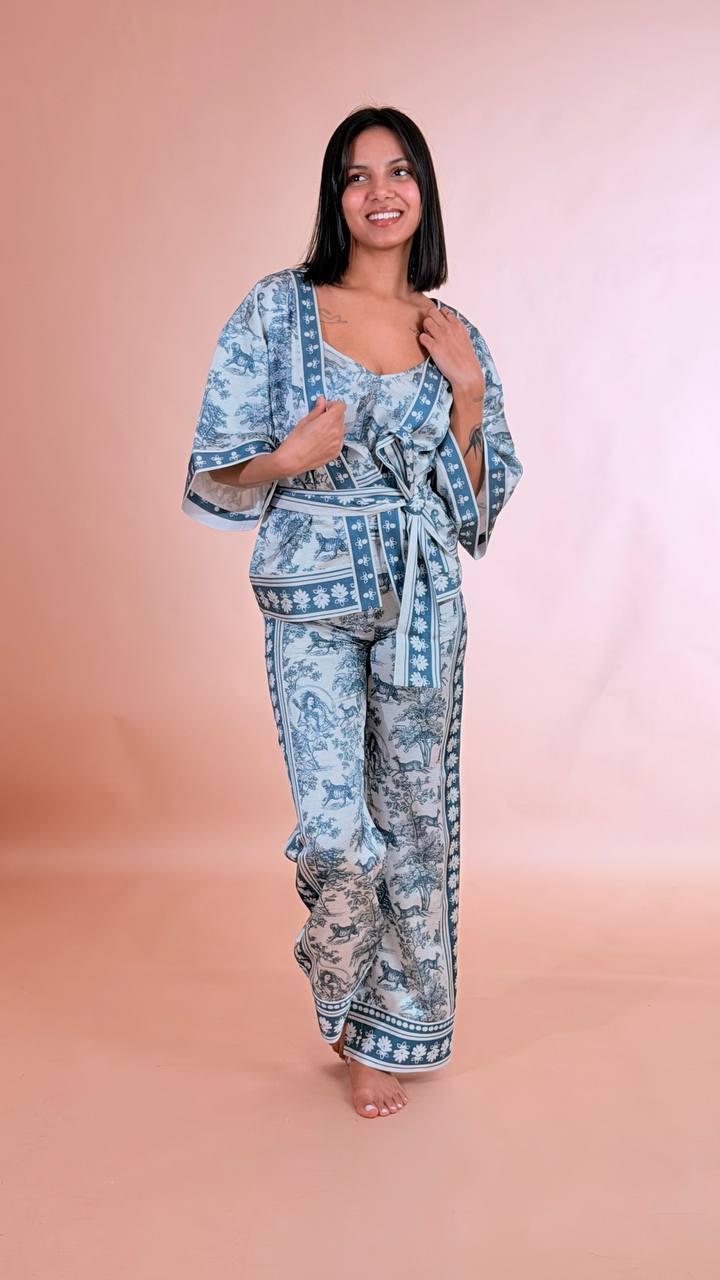 FRACOMINA Kimono fantasia FS26SJ3008W459K5 BLU 