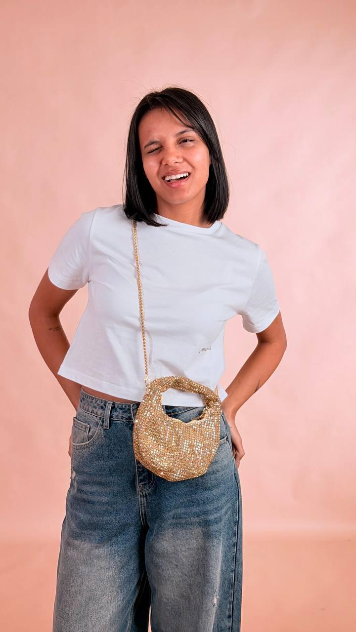 LEVA BIJOUX Mini bag glitter YSL2402 ORO 