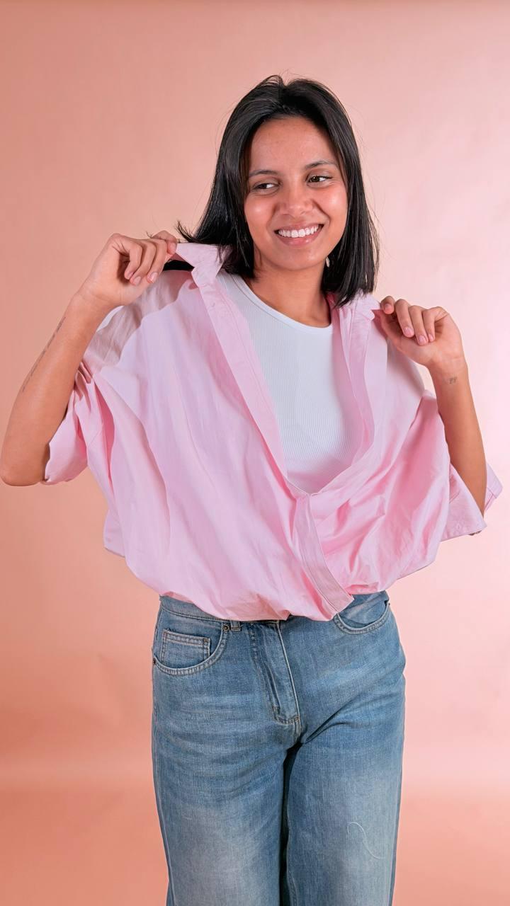 LEVA Camicia palloncino CHF8683 ROSA 