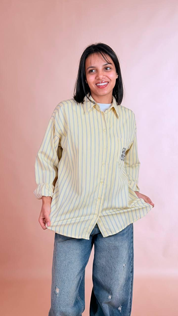 MOTEL Camicia rigata S26C521 GIALLO 