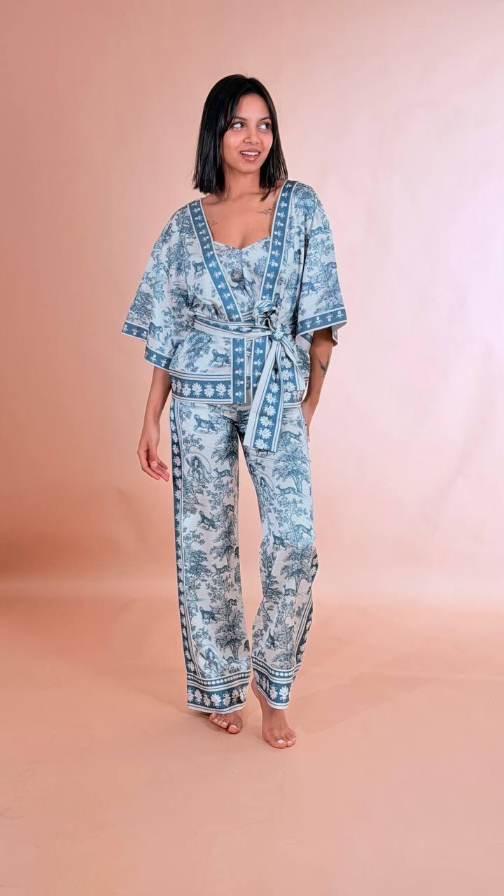FRACOMINA Pantalone fantasia FS26SV3015W459K5 BLU 