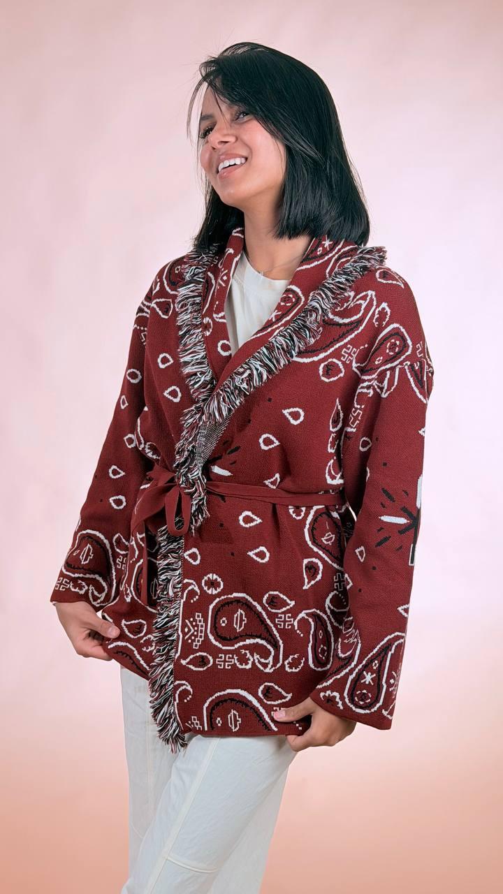 KONTATTO Cardigan bandana 3M1589C SANGRIA 