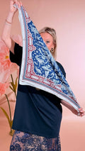 LEVA Foulard fantasia SC0041 BLU/BORDEAUX 