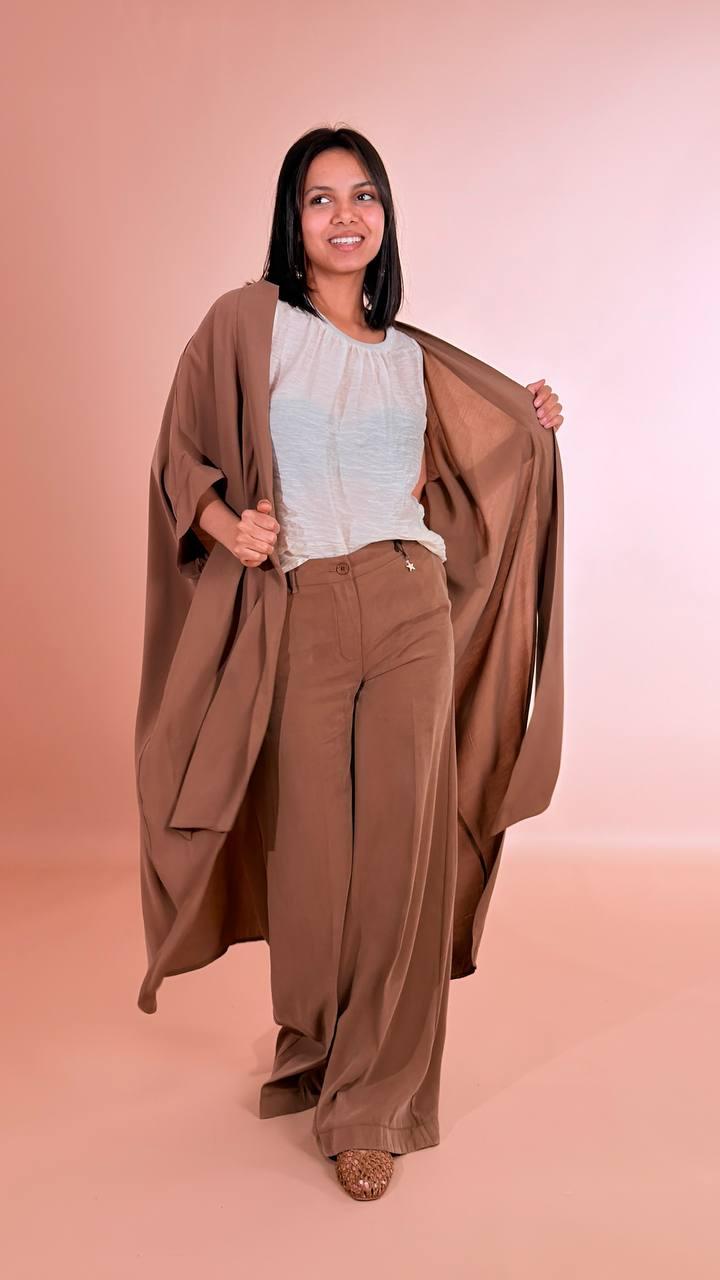 SOUVENIR Caban fluido W39S0243/AMELIA CIOCCOLATO 