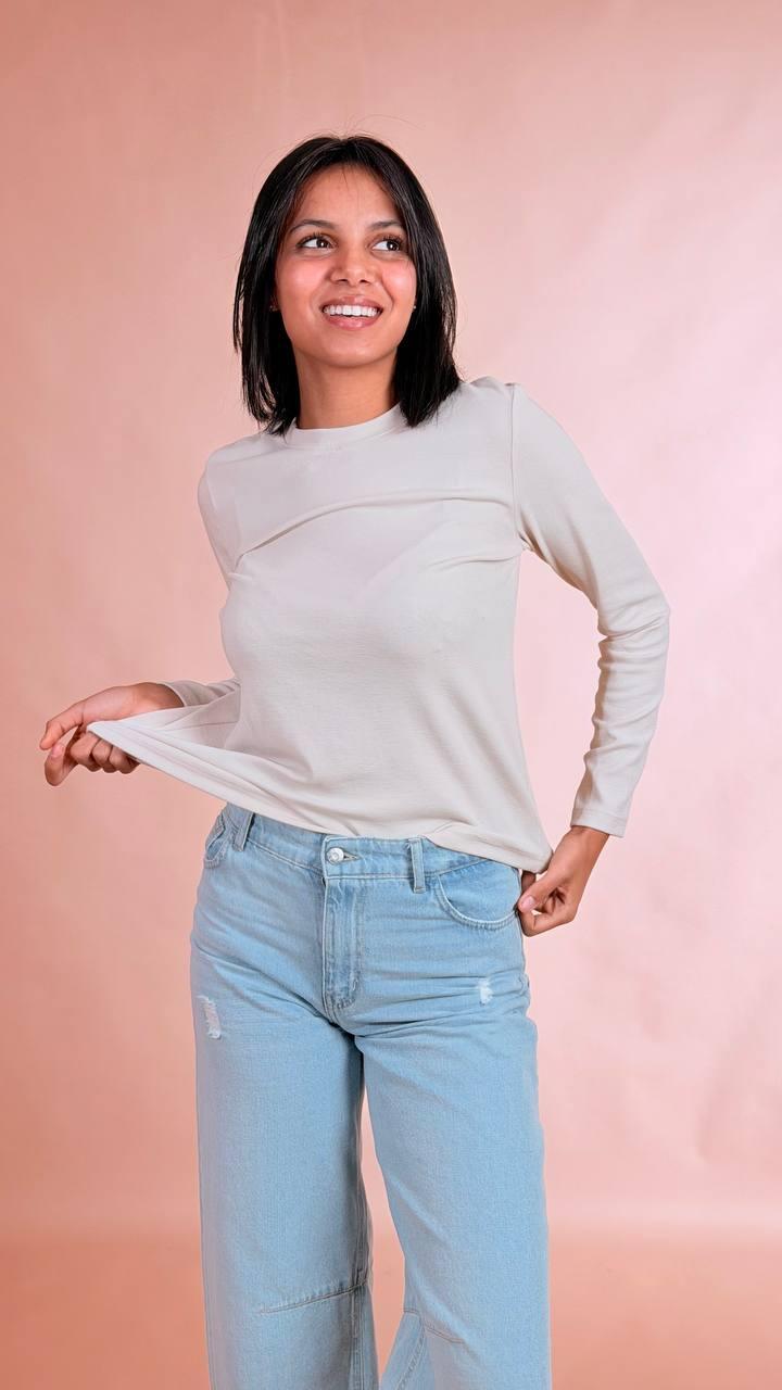 LEVA T-shirt manica lunga AL1362 AVORIO 