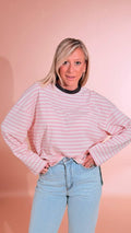 TENSIONE IN T-shirt righe 26M4116 ROSA 