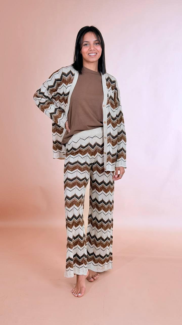 SOUVENIR Pantalone zigzag Z39R0165 BRONZO 
