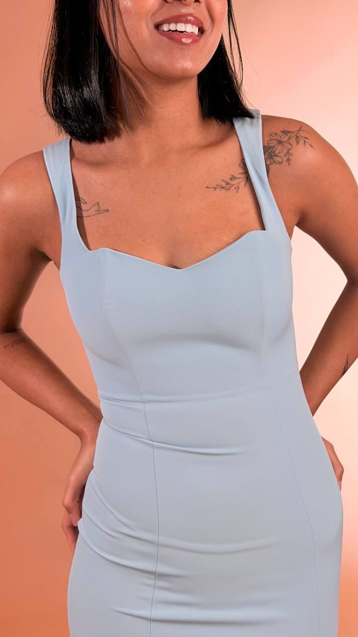 SILENCE Tubino scollo a cuore SLAB015UNI AZZURRO 