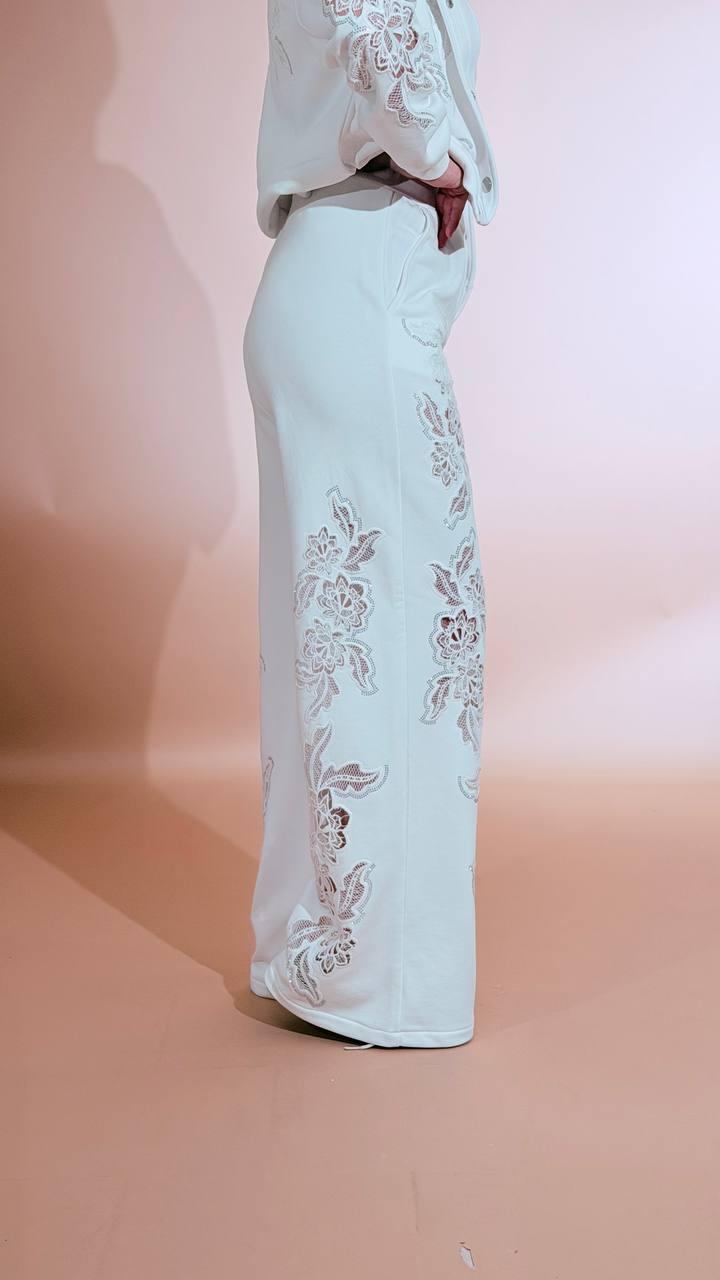 FRACOMINA Pantalone ricamo FR26SV3021F409E5 BIANCO 
