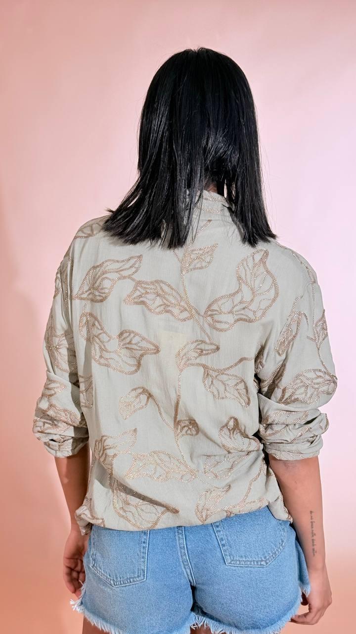 PHILIA LOFT Camicia applicazioni D02E0137 OLIVA 