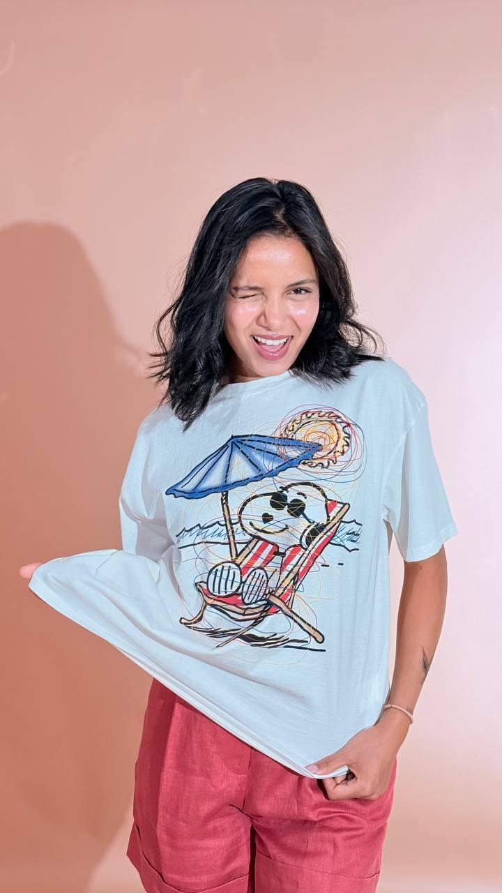 SOUVENIR T-shirt snoopy D39N1743 BIANCA 