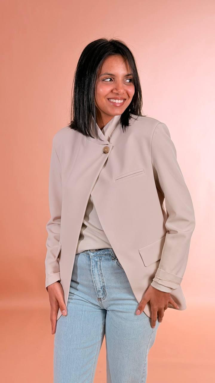 MARYLEY Core jacket con chiusura bottone al collo 26EB175/43BL CIPRIA 