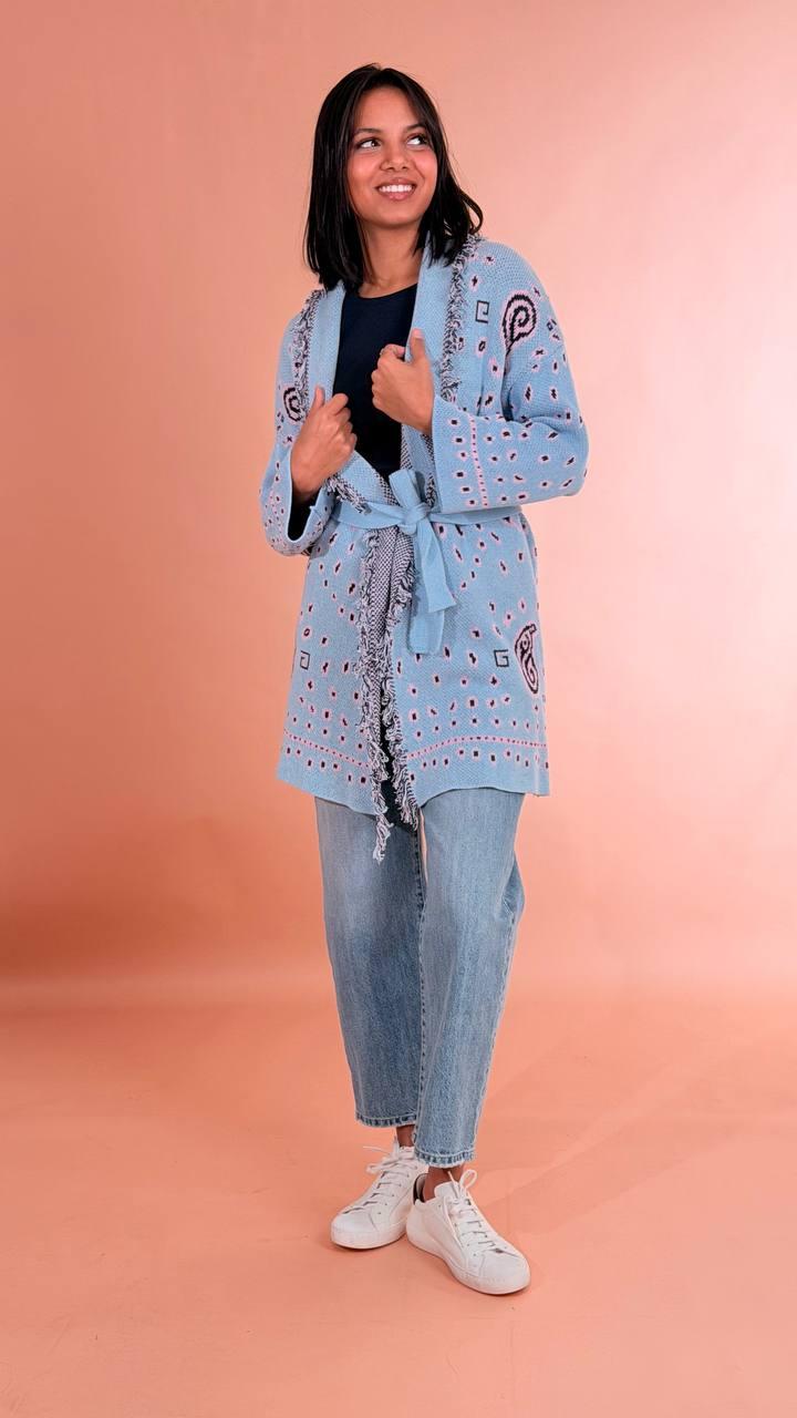LEVA Cardigan bandana 5254110 AZZURRO 
