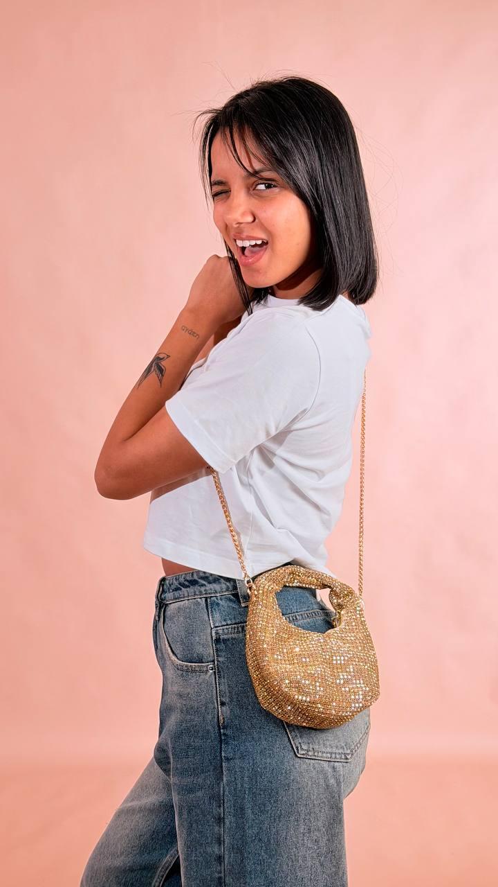 LEVA BIJOUX Mini bag glitter YSL2402 ORO 
