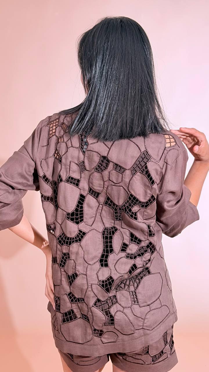 FRACOMINA Camicia pizzo macrame FS26ST6001W826E5 MORO 