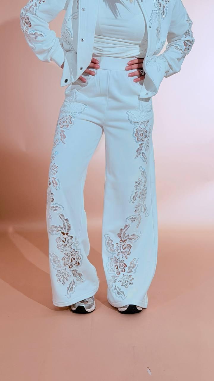 FRACOMINA Pantalone ricamo FR26SV3021F409E5 BIANCO 