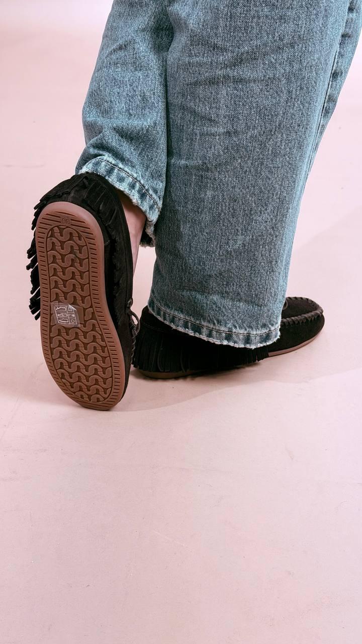 OVYE Mocassino scamosciato con frange MY62405 MORO 