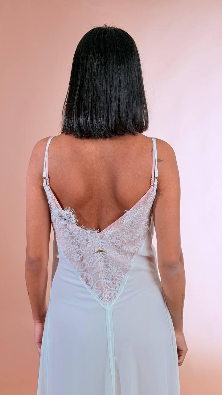FRACOMINA Abito satin inserto pizzo FJ26SD3007W412G1 CIPRIAWHITE 