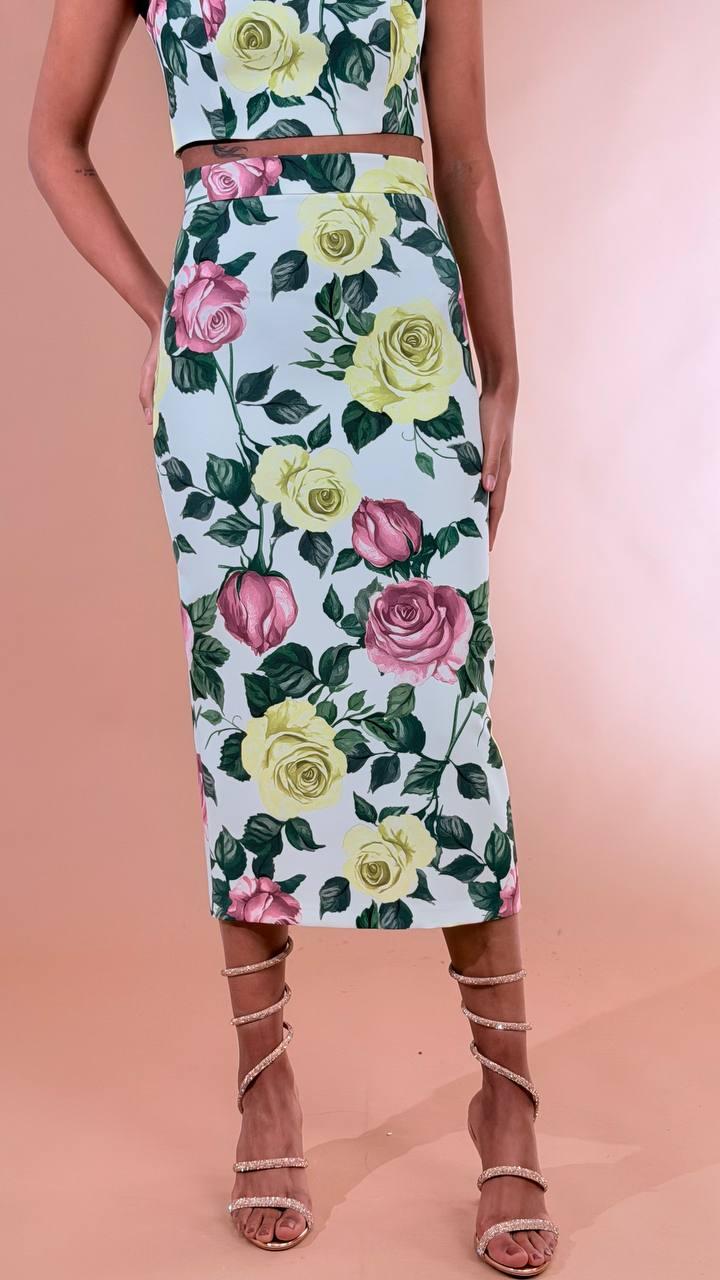 SILENCE Completo loungette + top fiori SD3013FNT MULTICOLOR 