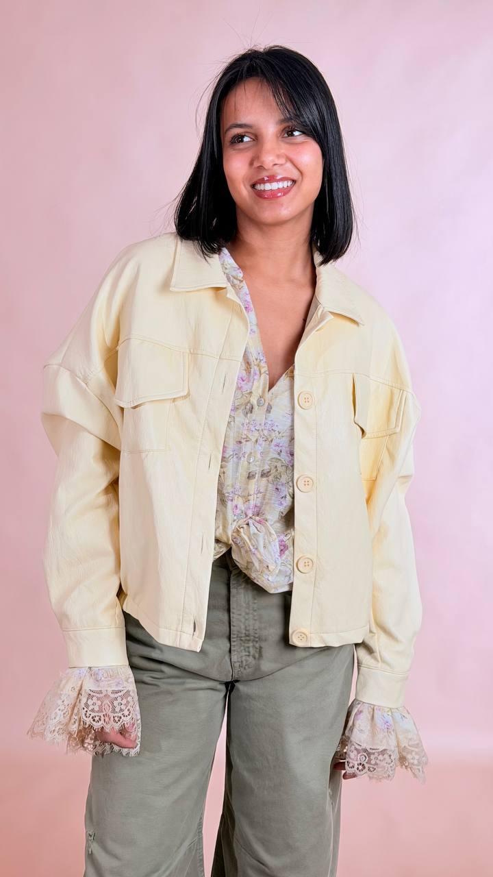 HAVE ONE Bomber ecopelle JJK-Q037 GIALLO 