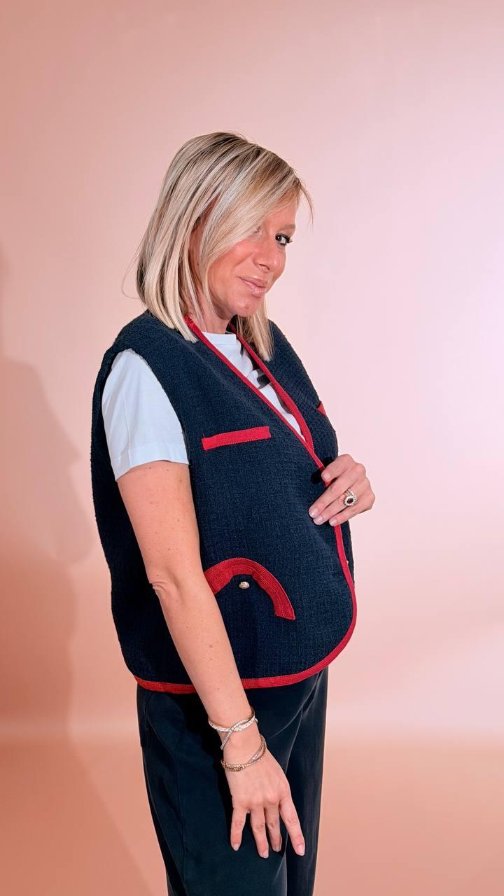 TENSIONE IN Gilet bicolore 38907 BLU/ROSSO 