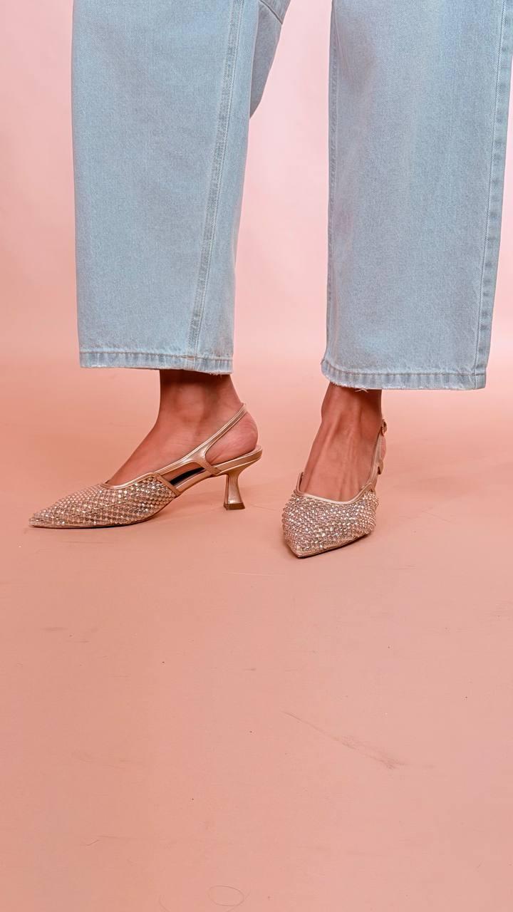 OVYE Décolleté oro con strass GGGD397 ORO 