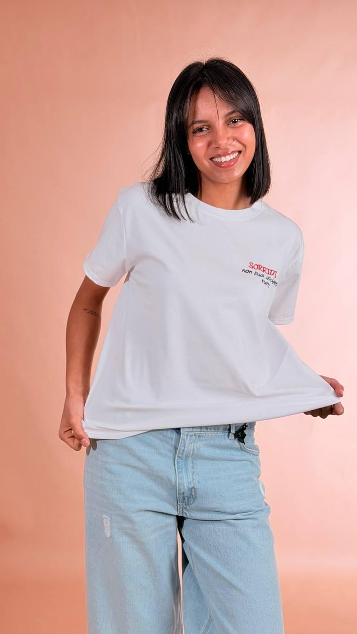 LEVA T-shirt sorridi non puoi ucciderli tutti 1007 TF BIANCO 