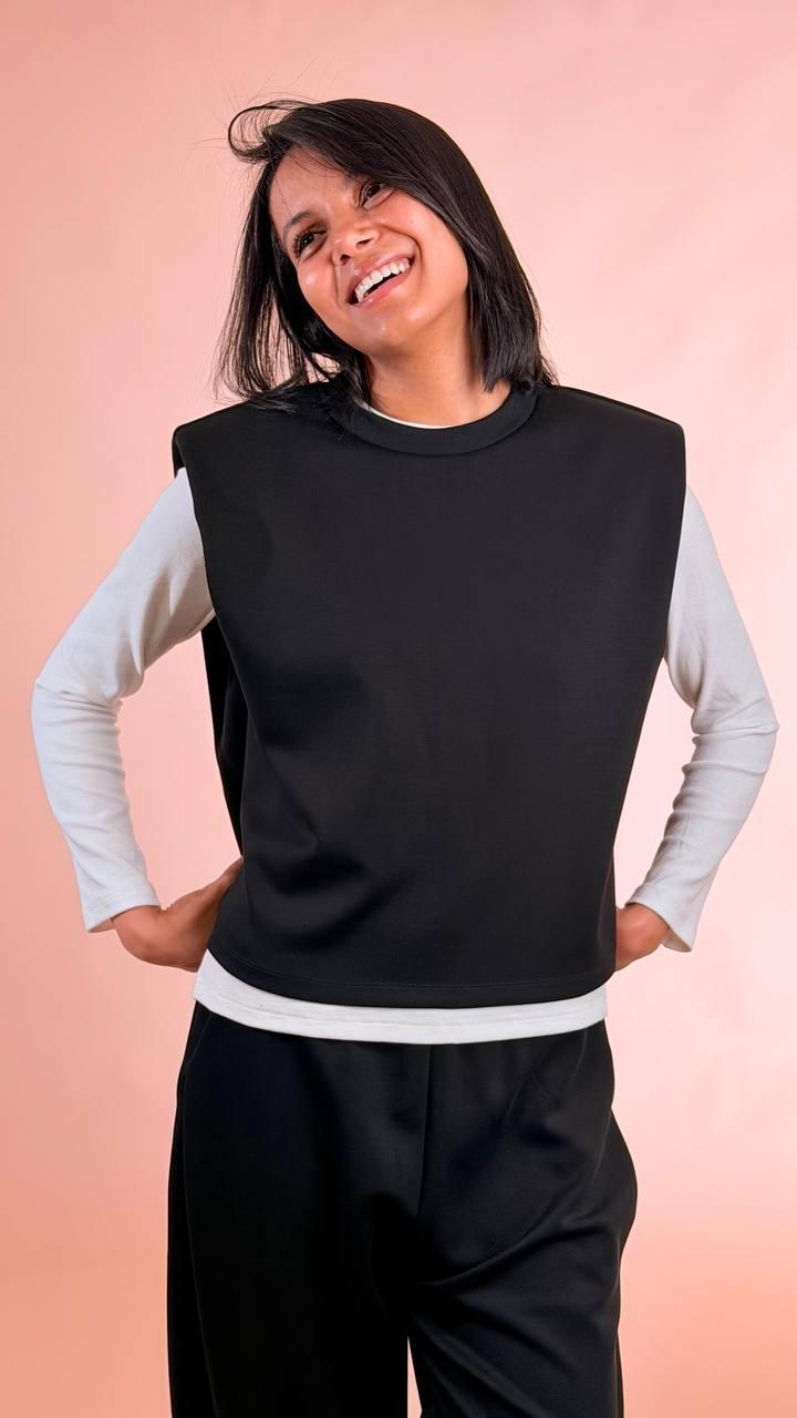 ELLEH Top spalla imbottita SS260183 NERO 