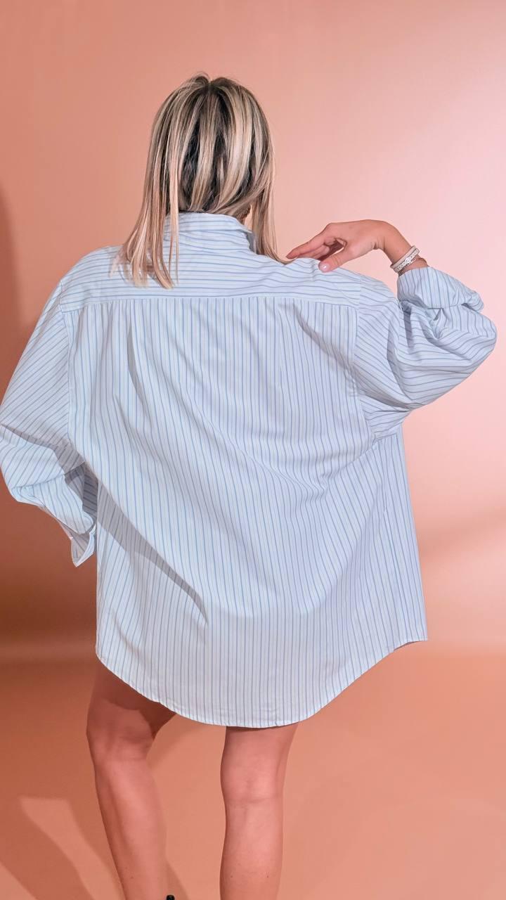 GLAMOROUS Camicia rigata over CK7580A AZZURRO 