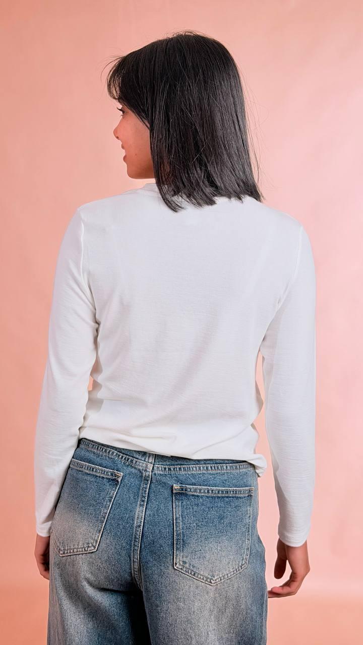 LEVA T-shirt manica lunga AL1362 BIANCA 
