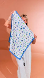 LEVA Foulard fantasia SC004 AZZURRO 